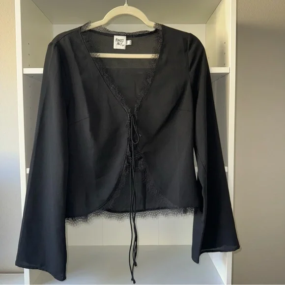 Princess Polly Black Hagner Long Sleeve Top - Picture 3 of 8